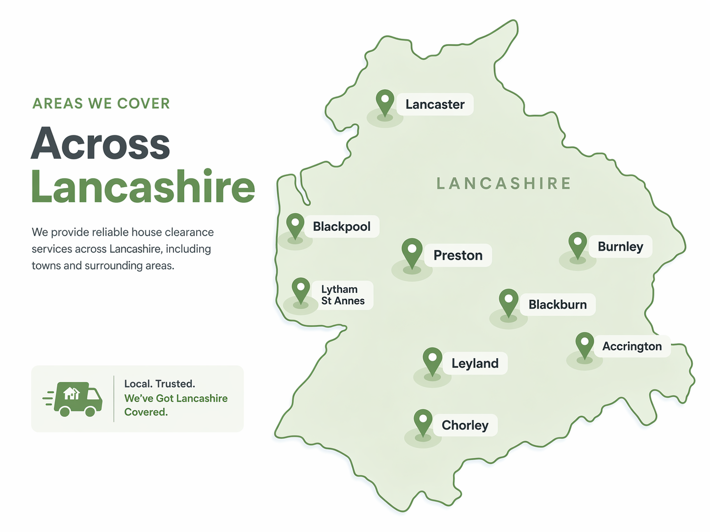House Clearanaces Lancashire Map